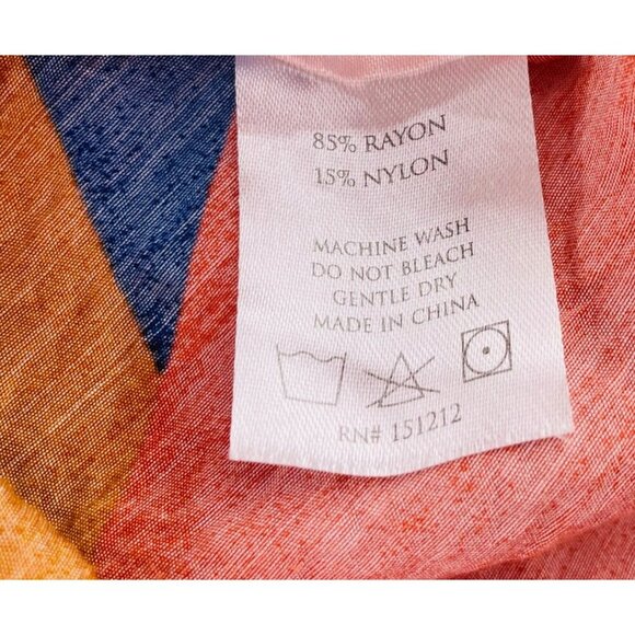 Michelle McDowell Women's Colorful Peplum Blouse 3/4 Sleeves Size Medium 85% Ray - Picture 3 of 5